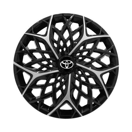 Calota Esportiva aro 14 Moove Black Silver Toyota Etios - Elitte Imagem de Calota Esportiva aro 14 Moove Black Silver Toyota Etios