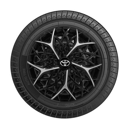 Calota Esportiva aro 14 Moove Black Silver Toyota Etios - Elitte Imagem de Calota Esportiva aro 14 Moove Black Silver Toyota Etios