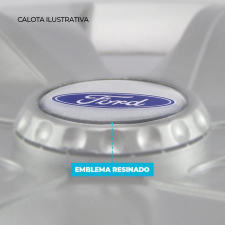 Imagem de Calota Esportiva Aro 14 Nitro Grafite emblema Ford Prata