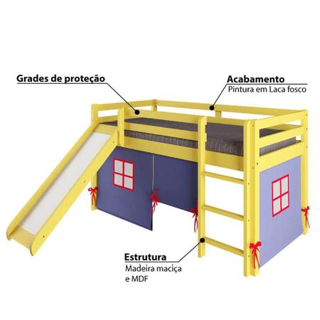 Cama Infantil com Escorregador Cabaninha Arbol Móveis