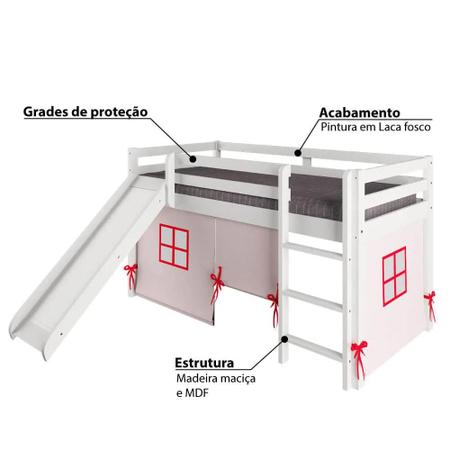 Cama Infantil com Escorregador Cabaninha Arbol Móveis