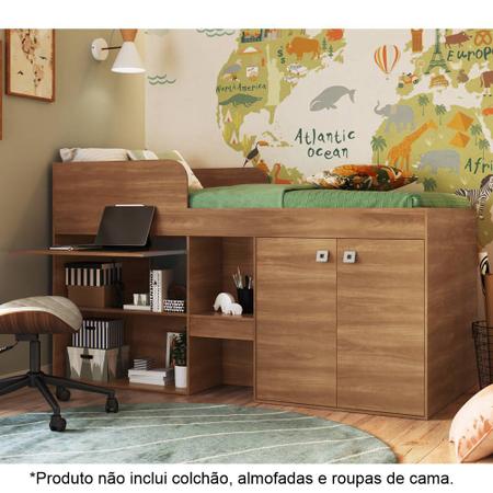 Imagem de Cama Alta Multifuncional com armário e escrivaninha Monterey CM096 Art in Móveis