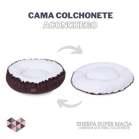 Imagem de Cama Anti Estresse Aconchego Sherpa Pele De Carneiro Marrom - Casa Com Amor