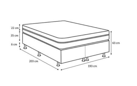 Imagem de Cama Baú Box King Tecido Sintético Marrom com Colchão Pillow Angel - Bello Box - Molas Ensacadas