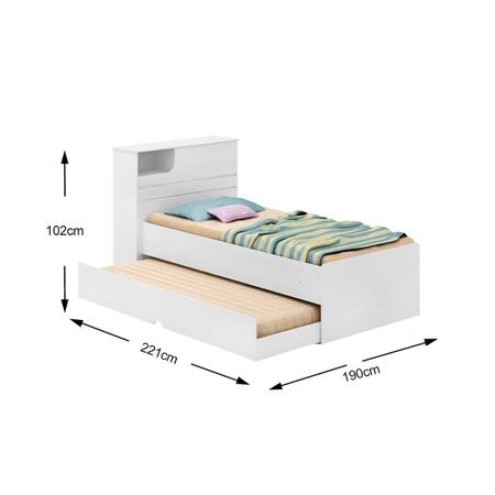 Imagem de Cama Bibox Baú de Solteiro Cimol Luiza Branco/Lilás