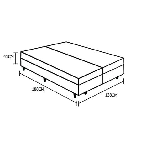 Imagem de Cama Box Baú Blindado Casal Bipartido AColchoes Sintético Bege 41x138x188