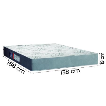 Imagem de Cama Box Baú Casal Colchão Espuma Egito 138x188x60cm Cinza / Branco Portobel - Suporta até 100kg por Pessoa