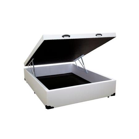 Imagem de Cama Box Baú Casal Ortobello Móveis Sintético Branco 41x138x188