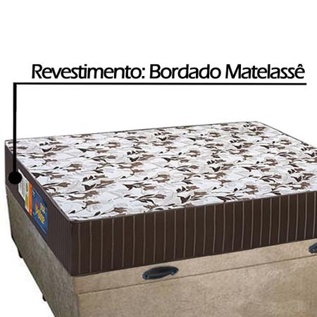 Imagem de Cama Box Baú Casal Suede + Colchão Casal Polar Espuma D33 Pérola Fort Black 64x138x188