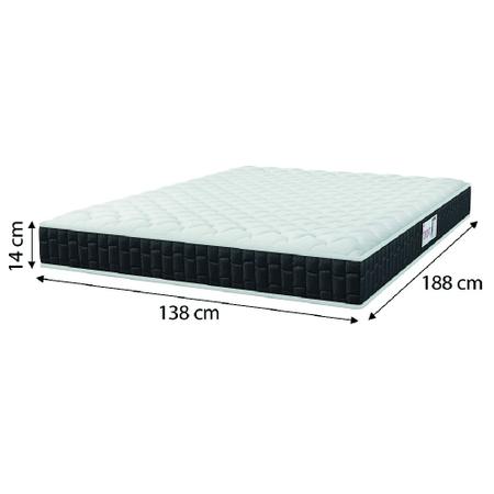 Imagem de Cama Box Baú Colchão Casal Espuma D33 Toronto 138x188x55cm Preto / Branco Hellen - Suporta até 120kg por Pessoa