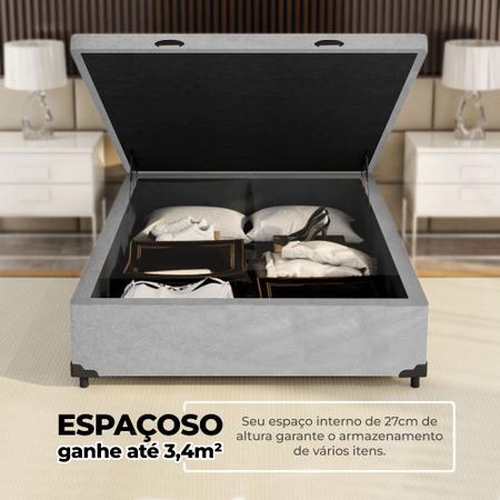 Imagem de Cama Box Baú King Base 193x203x52cm Varias Cores OR - Nova Box