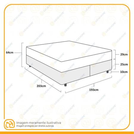 Imagem de Cama Box Baú King + Colchão de Molas Ensacadas Gazin Airluc 193cm