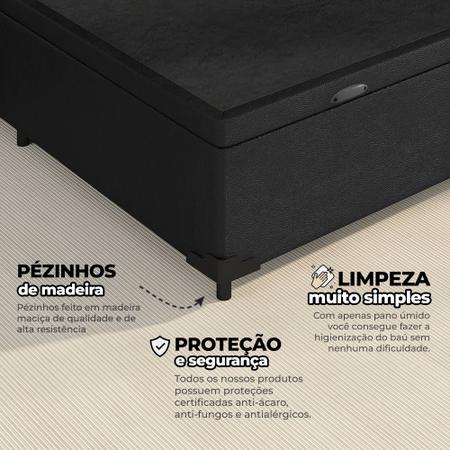 Imagem de Cama Box Baú Queen Base 158x198cm Varias Cores + 2 Travesseiros FL - Colchomax