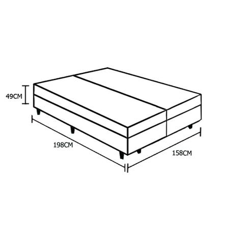 Imagem de Cama Box Baú Queen Bipartido AColchoes Sintético Branco 49x158x198