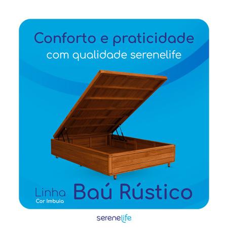 Imagem de Cama Box Baú Rústica Solteirão Serenelife Cor Imbuia