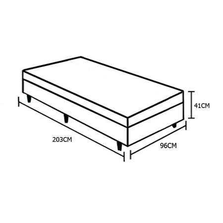 Imagem de Cama Box Baú Solteirão Ayman Móveis Suede Bege 41x96x203