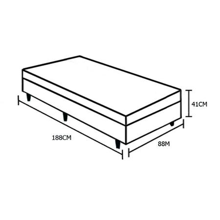 Imagem de Cama Box Baú Solteiro AColchoes Sintético Branco 41x88x188