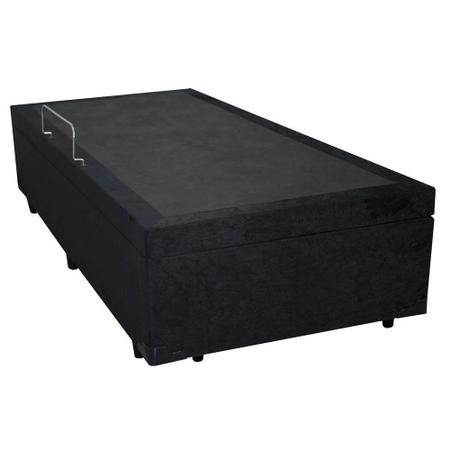 Imagem de Cama Box Baú Solteiro Suede Preto - 88x188x35