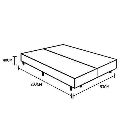 Imagem de Cama Box Blindado King Bipartido AColchoes Sintético Marrom 40x193x203