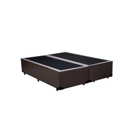 Imagem de Cama Box Blindado King Bipartido AColchoes Sintético Marrom 40x193x203