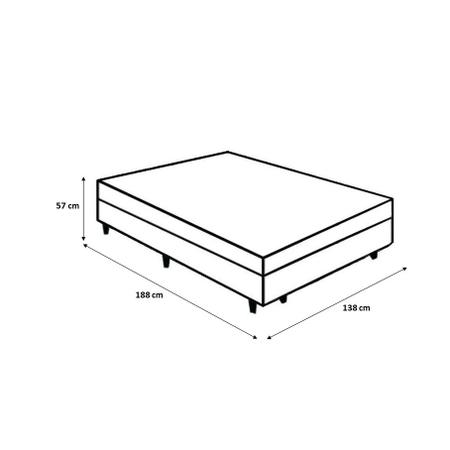 Imagem de Cama Box Casal 138 Tecido Sintético Marrom com Colchão Lisboa Espuma D28 Preto