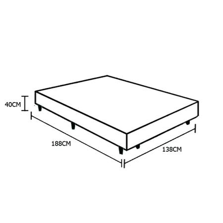 Imagem de Cama Box Casal AColchoes Sintético Marrom 40x138x188