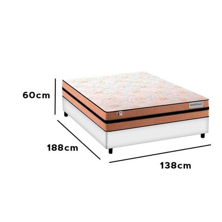 Imagem de Cama Box Casal Cinza Smart Milano Plumatex Molas Ensacadas