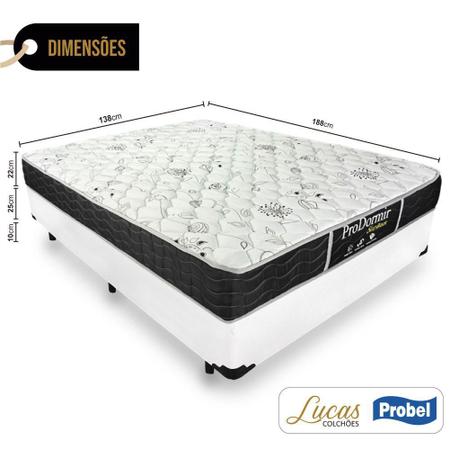 Imagem de Cama Box Casal + Colchão De Molas - Probel - Prodormir Sleep Black 138cm