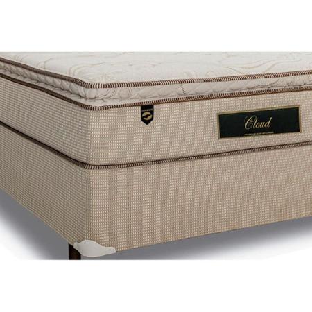 Imagem de Cama Box Casal: Colchão Molas Ensacadas Luckspuma MasterPocket  Cloud One Side + Base CRC Suede Clean(138x188)