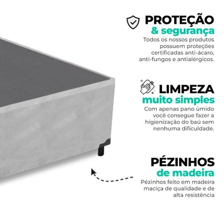 Imagem de Cama Box Casal + Colchão Molas Ensacadas Umaflex 138x188x62cm - Nova Box