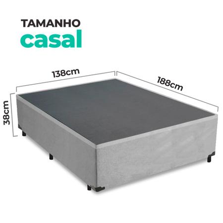 Imagem de Cama Box Casal + Colchão Molas Ensacadas Umaflex 138x188x62cm - Nova Box