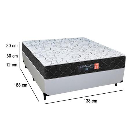 Imagem de Cama Box Casal + Colchão Semi Ortopédico Extra Firme Espuma D33 Comfort Prime 72x138x188 Branco