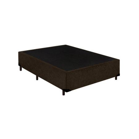 Imagem de Cama Box Casal Colchão Top Line Mola Bonnel + Box Suede Marrom Serra Negra 60x138x188