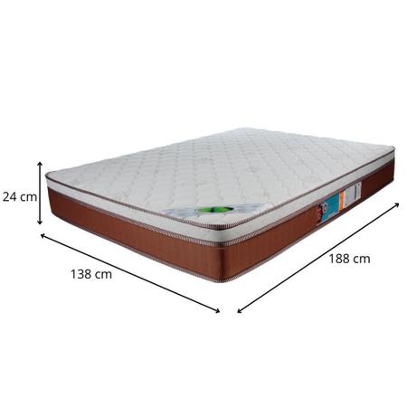 Imagem de Cama Box Casal com Baú + Colchão Molas Ensacadas MasterPocket One Side Caribe 66x138x188