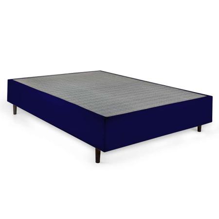 Cama Box Casal com Colchão Guldi Duplo Plus D28 Branca e Azul Imagem de Cama Box Casal com Colchão Guldi Duplo Plus D28 Branca e Azul