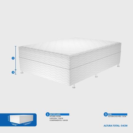 Imagem de Cama Box Casal Conjugado Prodormir Molas Bonnel Springs 138x188x42