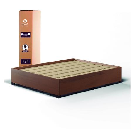 Imagem de Cama Box Casal Desmontável Colchão Molas Ensacadas com Euro IN New York 138x188x57cm Marrom/Branco/Cedro Gazin  Suporta até 120kg Por Pessoa