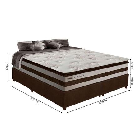 Imagem de Cama Box Casal Queen 1,58m Colchão Molas Pocket 30cm Love Story 158x198x68cm - Gazin