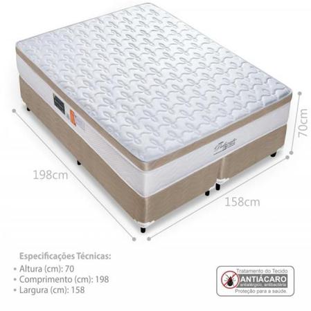 Imagem de Cama Box Casal Queen Delicato Molas Ensacadas 158x198x70cm