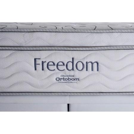 Imagem de Cama Box Casal Queen Ortobom Molas Pocket Ensacadas Individuais Freedom  158x198x67cm