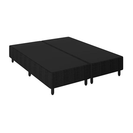 Imagem de Cama Box Casal Queen Size c/ Colchão Smart Classic D26 de Molas Ensacadas 158x198 Preto/Branco - Plumatex