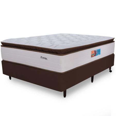 Cama Box King - Colchão Crown - Mola Ensacada - PillowTop - 193x203x67cm