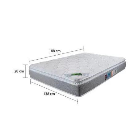 Imagem de Cama Box Com Baú Casal Branco + Colchão Casal Luckspuma Colchões Molas Ensacadas Maxi Life 138x188x28