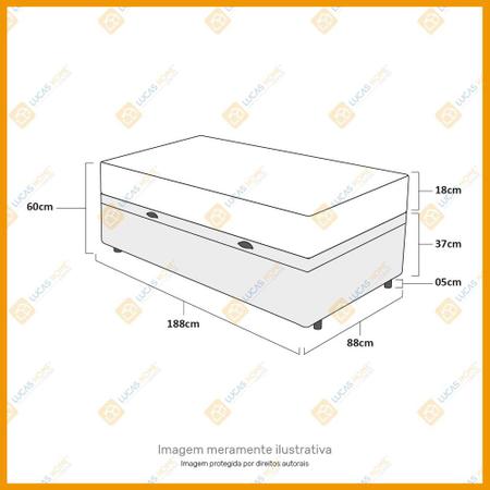Imagem de Cama Box Com Baú Solteiro + Colchão De Espuma D33 - Ortobom - ISO 100 88cm 