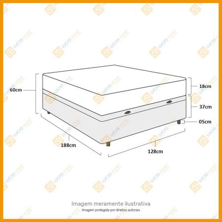Imagem de Cama Box Com Baú Viúva + Colchão D33 - Ortobom - ISO 100 128x188x60cm