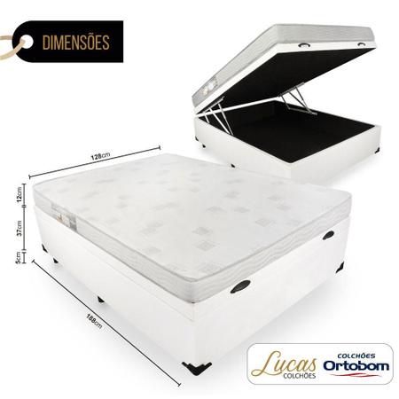 Imagem de Cama Box Com Baú Viúva + Colchão De Espuma D23 - Ortobom - Light 128cm 