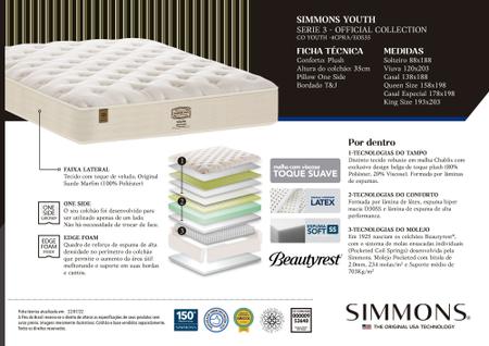 Imagem de Cama Box com Colchão Casal Simmons Beautyrest Youth 138x188