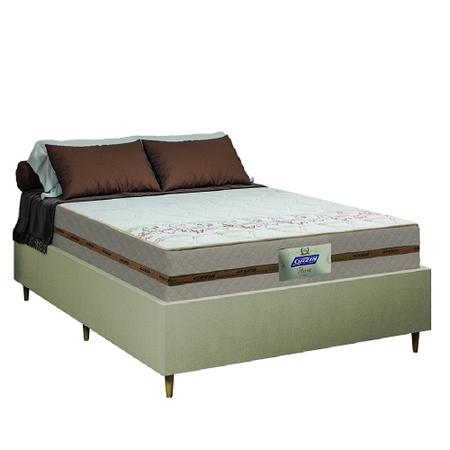 Imagem de Cama Box Desmontável Casal Com Colchão Molas Flora 138x188x59cm Bege Gazin