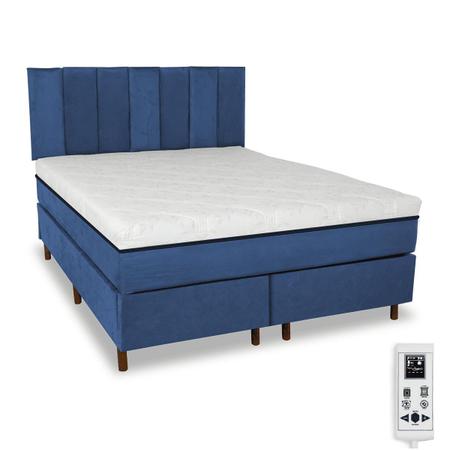 Imagem de Cama Box e Colchão Magnético King Bio 1000 Tipo de Massagens Cromo + Cabeceira - Eco Master