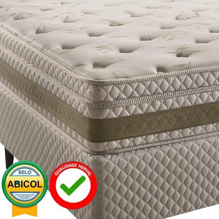 Imagem de Cama Box Herval King Amore, 67x193x203 cm, Molas Ensacadas, Branca